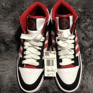 Adidas Men's Rapid Court Mid Shoe In A White, Black And red Colorway Size 10.5